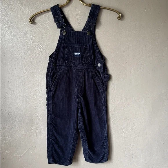 OshKosh B'gosh Vintage Dark Corduroy Overalls Size 4T - Picture 3 of 5